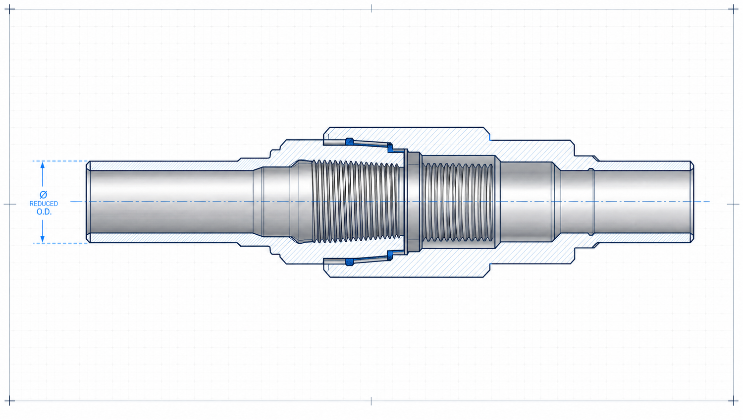 TSC slim-hole connection cross-section